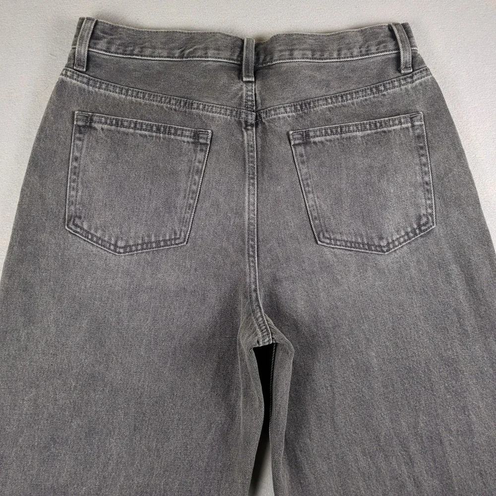 Uniqlo Wide Straight Jeans Womens 28x26 Gray Baggy Relaxed High Rise Grunge Y2K